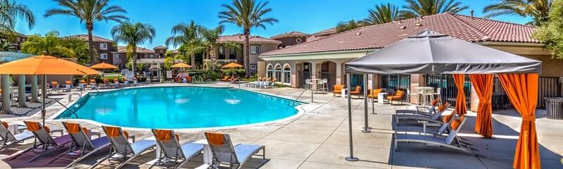 Shaded Lounge Area By Pool at The Villas at Towngate, Moreno Valley, 92553